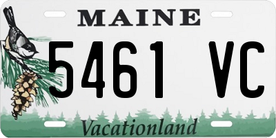 ME license plate 5461VC