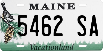 ME license plate 5462SA