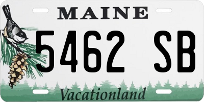 ME license plate 5462SB