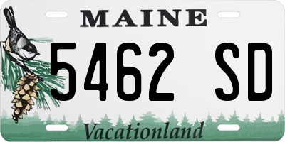 ME license plate 5462SD