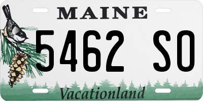 ME license plate 5462SO