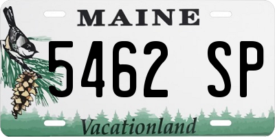 ME license plate 5462SP