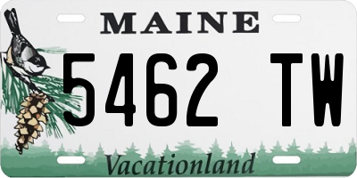 ME license plate 5462TW