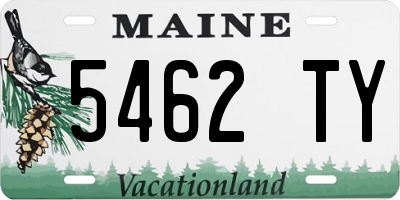 ME license plate 5462TY