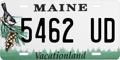 ME license plate 5462UD