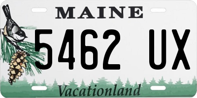 ME license plate 5462UX