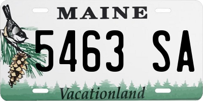 ME license plate 5463SA