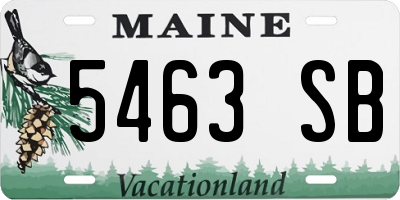 ME license plate 5463SB