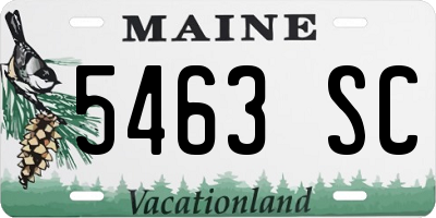 ME license plate 5463SC