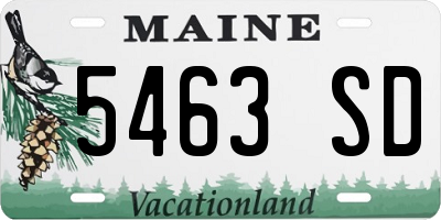 ME license plate 5463SD
