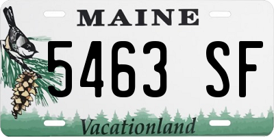 ME license plate 5463SF