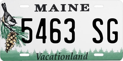 ME license plate 5463SG