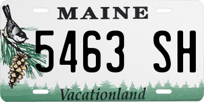 ME license plate 5463SH