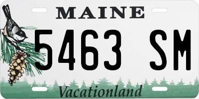 ME license plate 5463SM