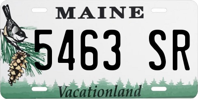 ME license plate 5463SR