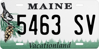 ME license plate 5463SV