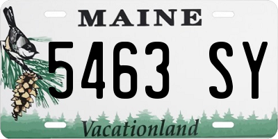 ME license plate 5463SY