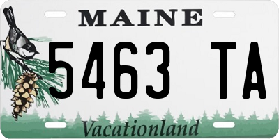 ME license plate 5463TA