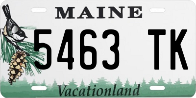 ME license plate 5463TK