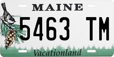 ME license plate 5463TM