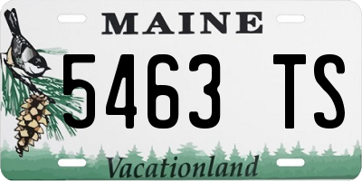 ME license plate 5463TS