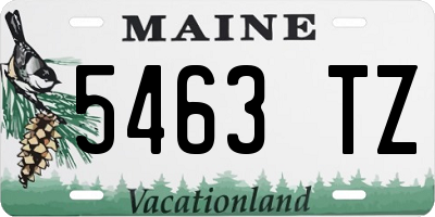 ME license plate 5463TZ