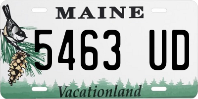 ME license plate 5463UD