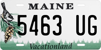 ME license plate 5463UG