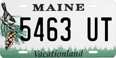 ME license plate 5463UT