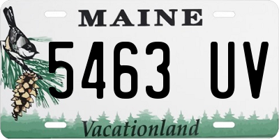 ME license plate 5463UV