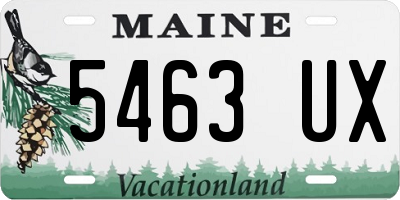 ME license plate 5463UX