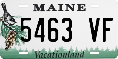 ME license plate 5463VF