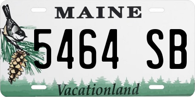 ME license plate 5464SB