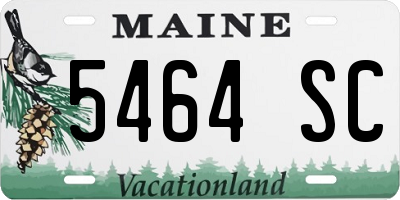 ME license plate 5464SC