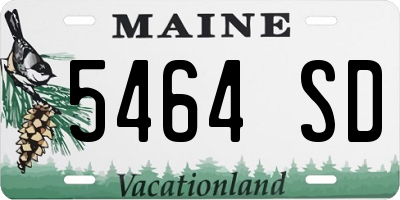 ME license plate 5464SD