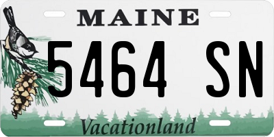 ME license plate 5464SN