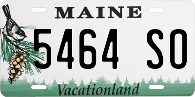 ME license plate 5464SO