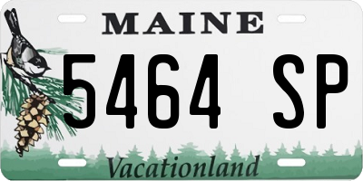 ME license plate 5464SP