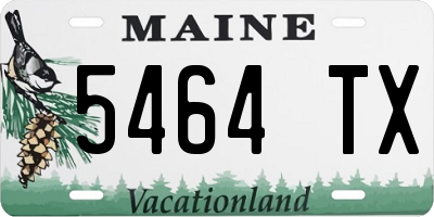 ME license plate 5464TX