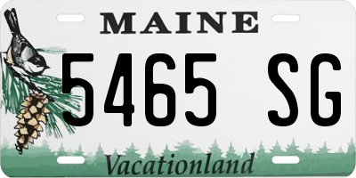 ME license plate 5465SG