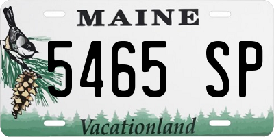 ME license plate 5465SP