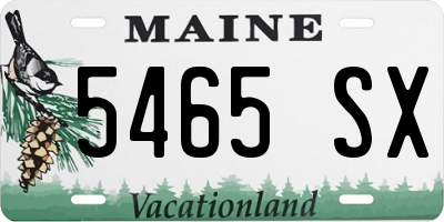 ME license plate 5465SX