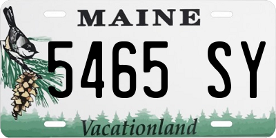 ME license plate 5465SY