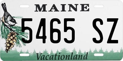 ME license plate 5465SZ