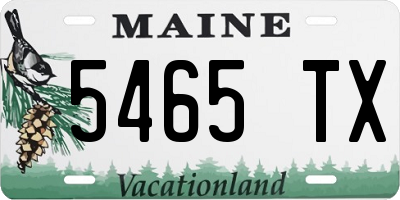 ME license plate 5465TX