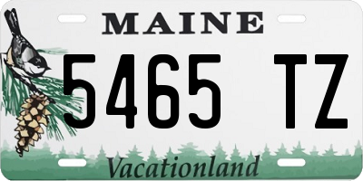 ME license plate 5465TZ