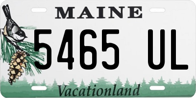 ME license plate 5465UL