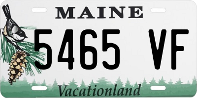 ME license plate 5465VF