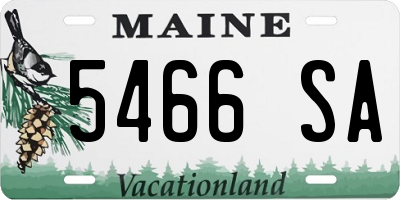 ME license plate 5466SA