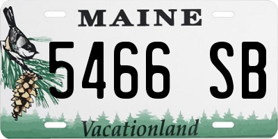 ME license plate 5466SB